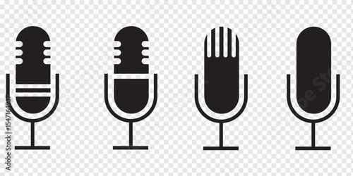Set of Microphone Icons, Microphone icon vector set. Audio illustration sign collection. mic symbol. Variety types Microphones Design. Eps 10.