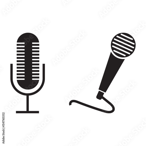 Set of Microphone Icons, Microphone icon vector set. Audio illustration sign collection. mic symbol. Variety types Microphones Design. Eps 10.