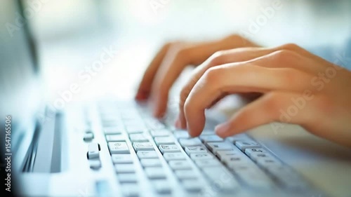 Close-up of Hands Typing on a Keyboard