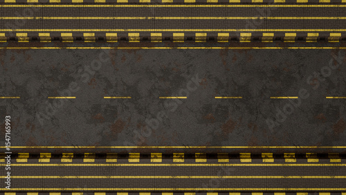 Realistic 6x6 meter modular urban street with asphalt road, yellow markings, sidewalks, curbs, and pedestrian paths—ideal for city planning, games, or 3D visualization. Premium photo 3d render.