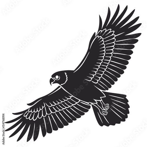 Black Bird Silhouette – Vector Isolated Bird Illustration