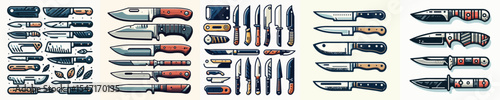 Vector set image of knife