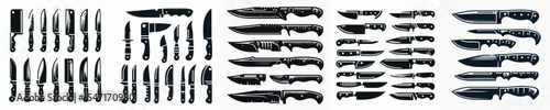 Vector set image silhouette of knife