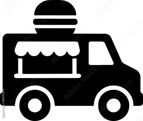 Food Truck Icon Silhouette 