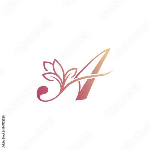 Elegant Floral Letter A Logo Design – Beauty Monogram Vector