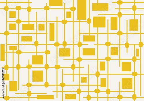 Abstract background with yellow squares and lines