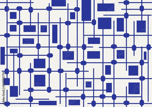 Abstract background with blue squares and lines