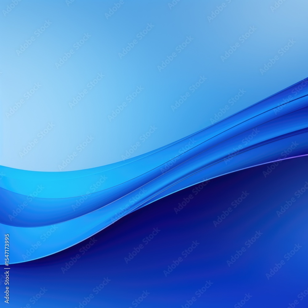 Abstract blue wave background, simple and smooth, bright, shine, material colors.