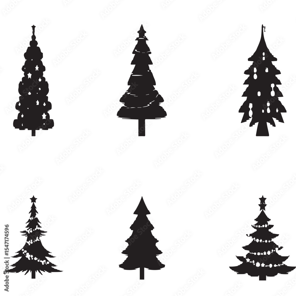 Obraz premium set of christmas trees