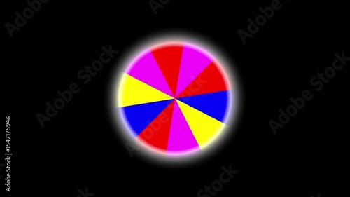 Spinning Fortune Wheel with Transparent Background Animation