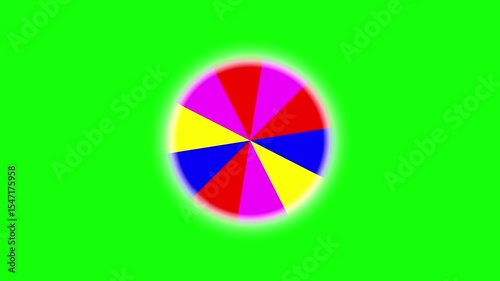 Colour wheel of fortune rotation on chroma key background 4k video