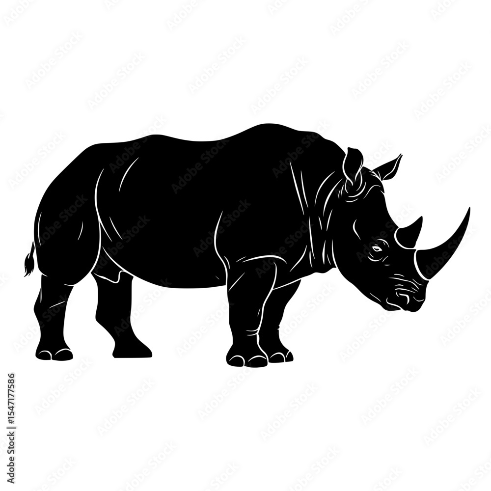 Fototapeta premium The majestic and endangered rhinoceros a powerful symbol of wildlife conservation efforts