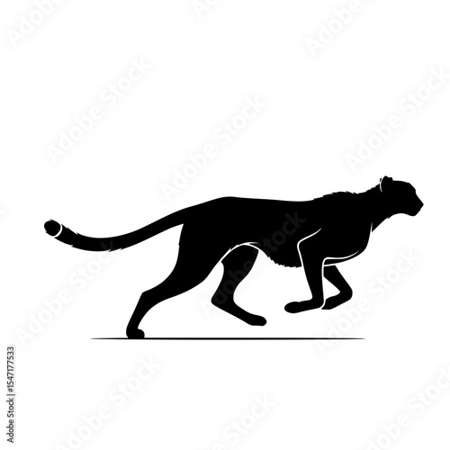 The Elegance and Power of the Wild A Silhouette of a Cheetah in Motion