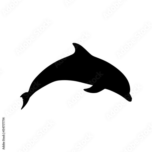 Magnificent Marine Mammal A Silhouette Depiction of a Dolphin Leaping From the Deep Blue Sea