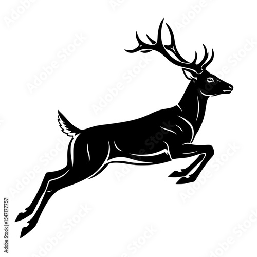 Majestic Deer Leaping Through a Forest A Symbol of Grace and Wild Beauty for Nature Inspired Designs
