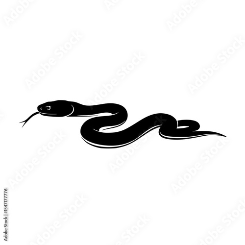 The Serpentine Silhouette Captivating Gaze of a Reptilian Enigma A Study in Movement and Dark Beauty