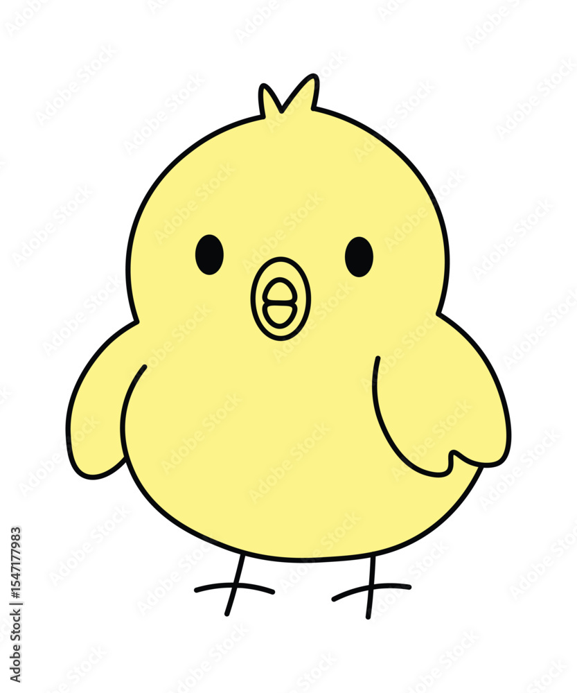 Obraz premium Yellow Chick Cartoon Vector