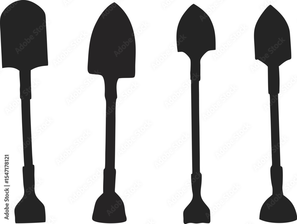 Naklejka premium Black metal shovel isolated on white background for construction or repair tool concept;