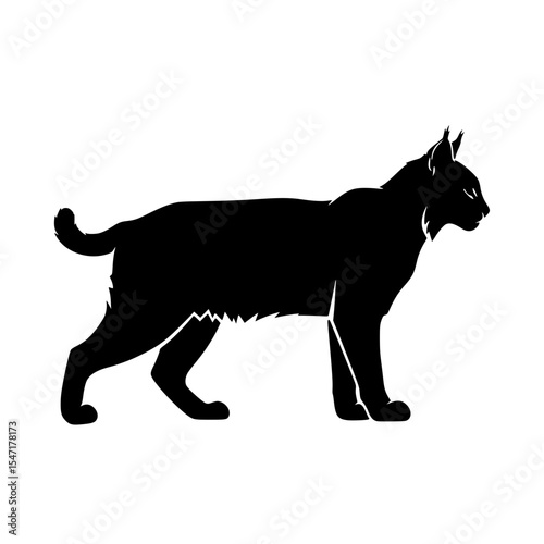 Silhouette Depiction of a Wildcat Feline Embodying Grace Elegance And a Sense Of Natural Power