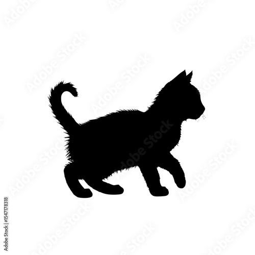 Mysterious Feline Silhouette A Dark and Enigmatic Creature Cloaked in Shadow With an Air of Grace