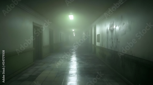 Foggy, Corridor, Hallway, Mysterious Foggy Corridor