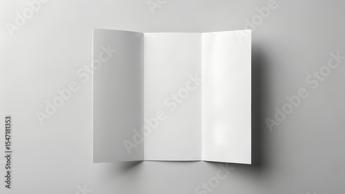 Blank White Trifold Brochure Mockup on a Neutral Background for Design