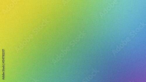 Vibrant grainy gradient background with smooth green, blue and yellow hues.