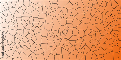Abstract mosaic polygonal vector background. light colorful orange crystallize abstract background in light sweet vector illustration. black stoke colors stone tile pattern. Cement kitchen décor.