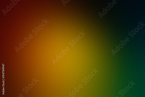 Grainy dark red, green and yellow gradient texture for modern background.