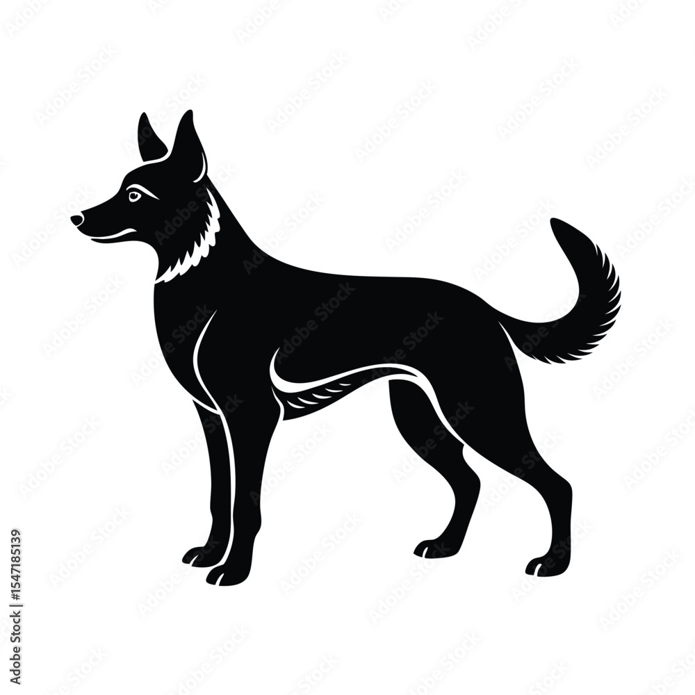 Obraz premium Herding dog vector silhouette