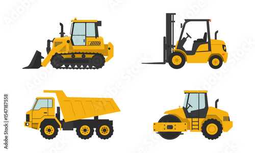 Heavy Construction and Industrial Machinery Collection. ideal for designs related to construction, logistics, industrial sites, transportation, and engineering projects.