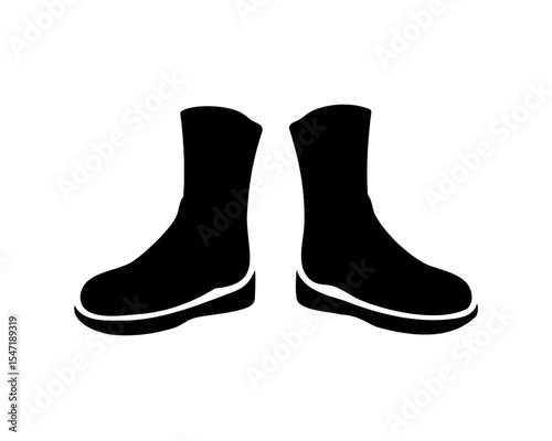Silhouette of military boots vector, combat boots silhouette vector illustration