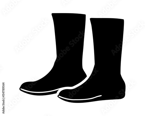 Silhouette of military boots vector, combat boots silhouette vector illustration