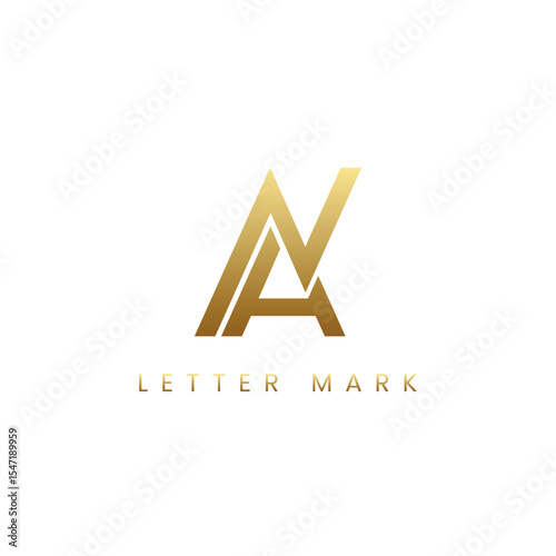 Luxury NA AN Monogram Logo Design – Golden Gradient Lettermark, Premium Branding Icon.