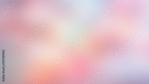 Soft pastel grainy gradient background in pink, blue, and peach tones.