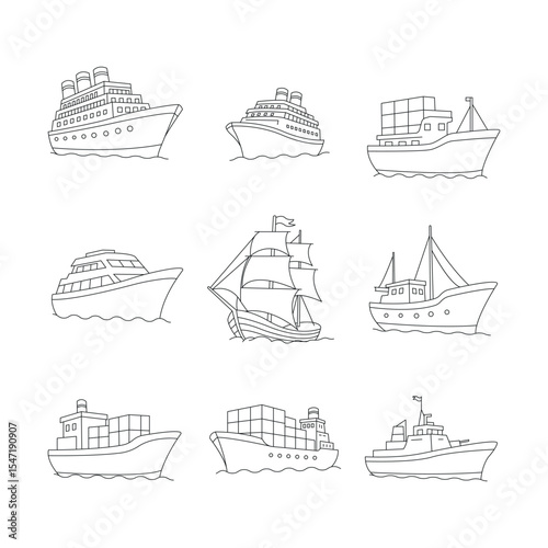 Ship & Boat Coloring Page