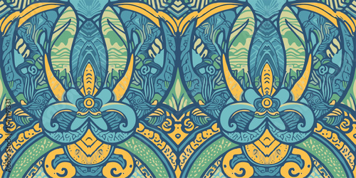 Abstract art pattern of batik with a coastal feel of Java, Indonesia