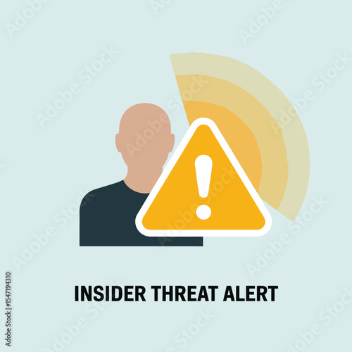 Insider Threat Alert Icon Yellow Triangle Warning Sign Person