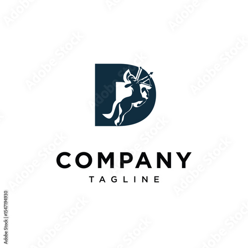 Letter D Centaur Logo Icon Vector