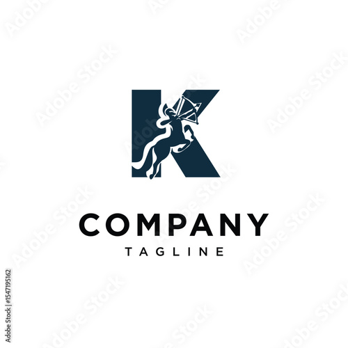 Letter K Centaur Logo Icon Vector