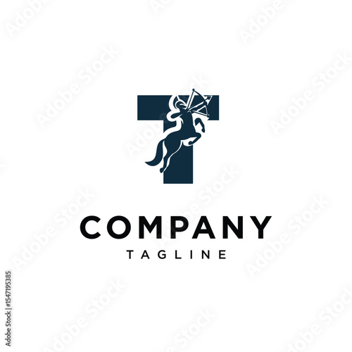 Letter T Centaur Logo Icon Vector