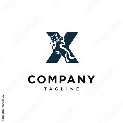 Letter X Centaur Logo Icon Vector