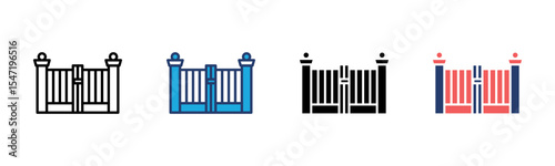 Vehicle Barrier icon sheet multiple style collection