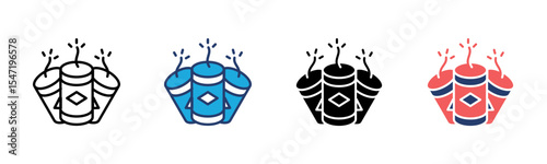 Firecracker icon sheet multiple style collection