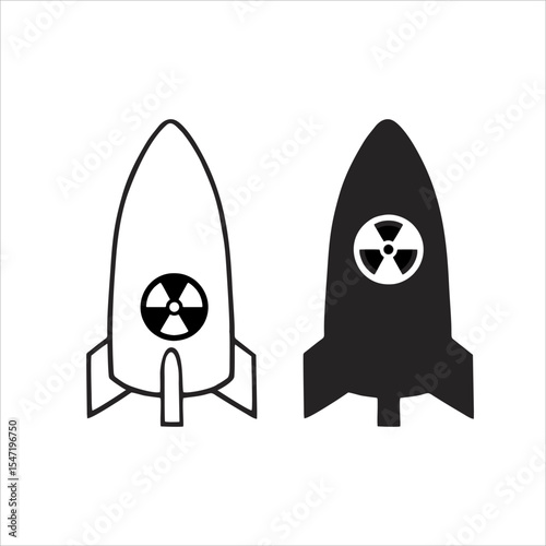 nuclear space rocket vector illustration