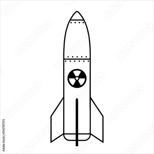 nuclear space rocket vector illustration