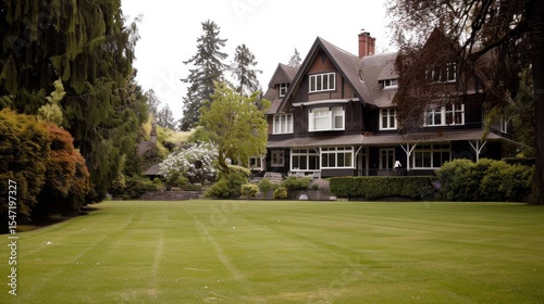 Mansion garden spring landscaping estate