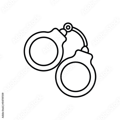 police handcuffs line art