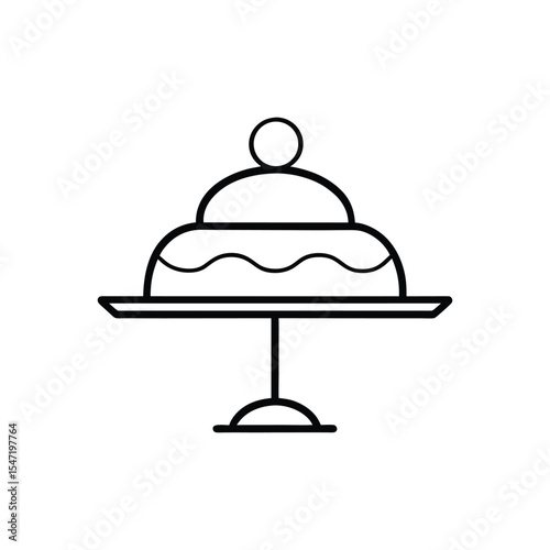 cake stand and tray line art