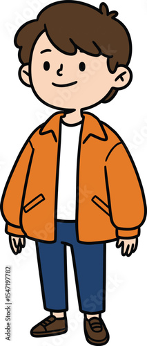 Stylish Casual Cartoon Character Illustration, Perfect for Diverse Youth-Oriented Content, Modern Lifestyle Concepts, and Engaging Digital Marketing Campaigns, with a Friendly Vibe